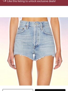 High-Rise Light Blue Denim Shorts - Womens